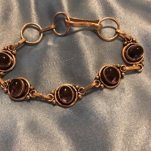 Beautiful Amethyst bracelet set in sterling silver. DISCOUNT SHIPPING ❤️❤️❤️